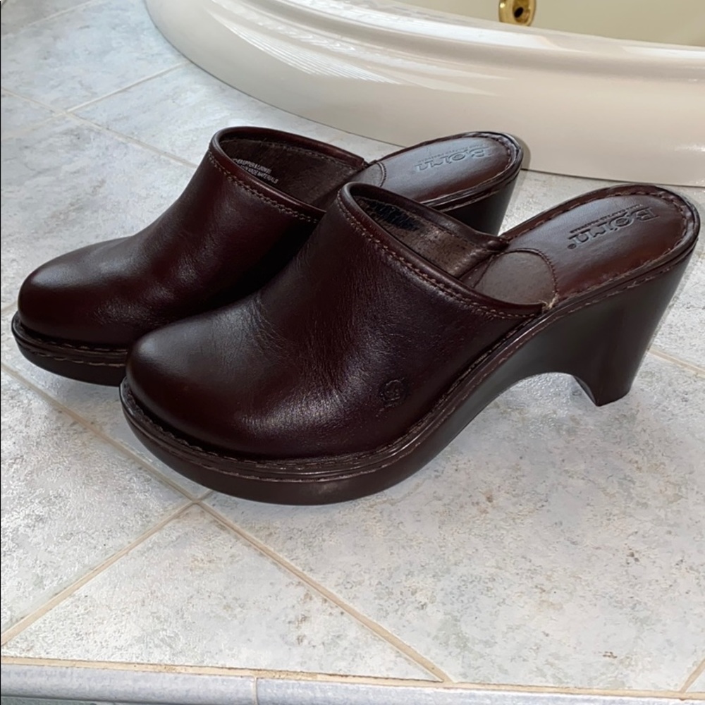 BORN Leather Wedge Clog *Brand New*